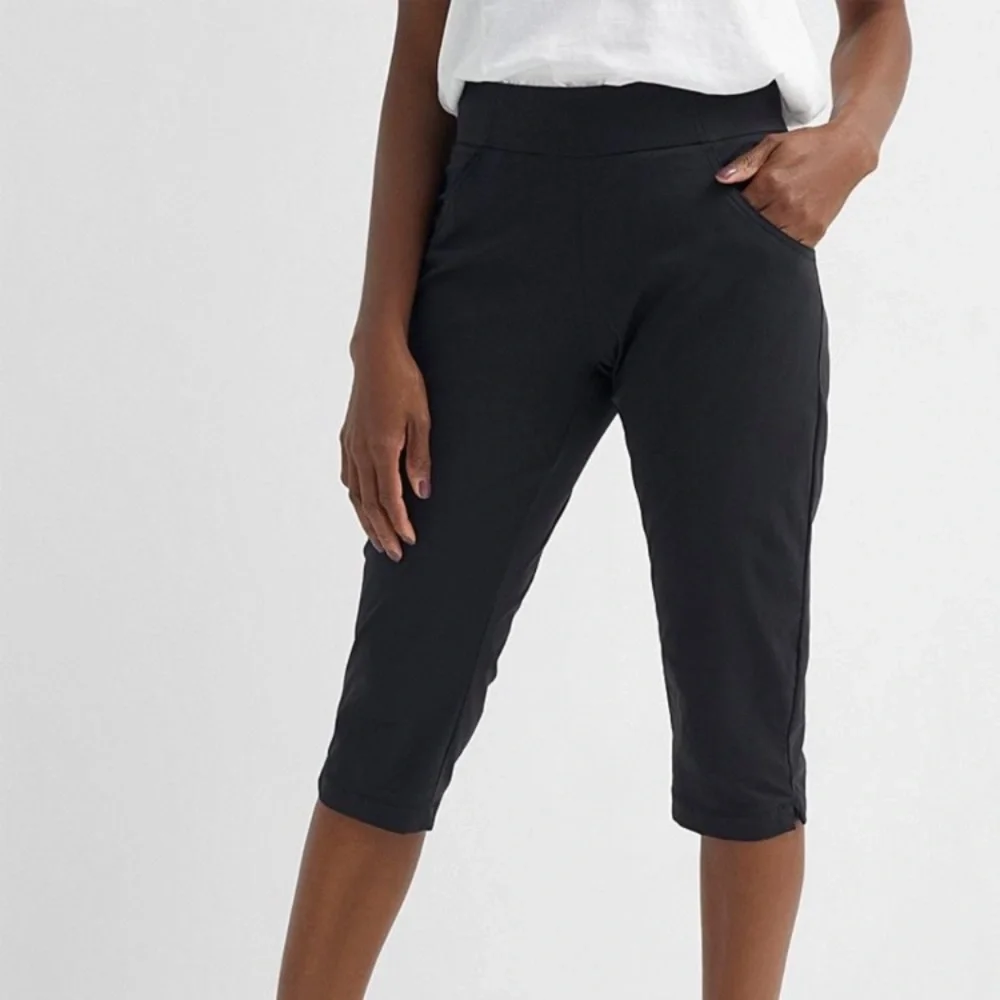 🆕 Columbia Women's Anytime Casual Capri Stretch Pants Black UPF 50